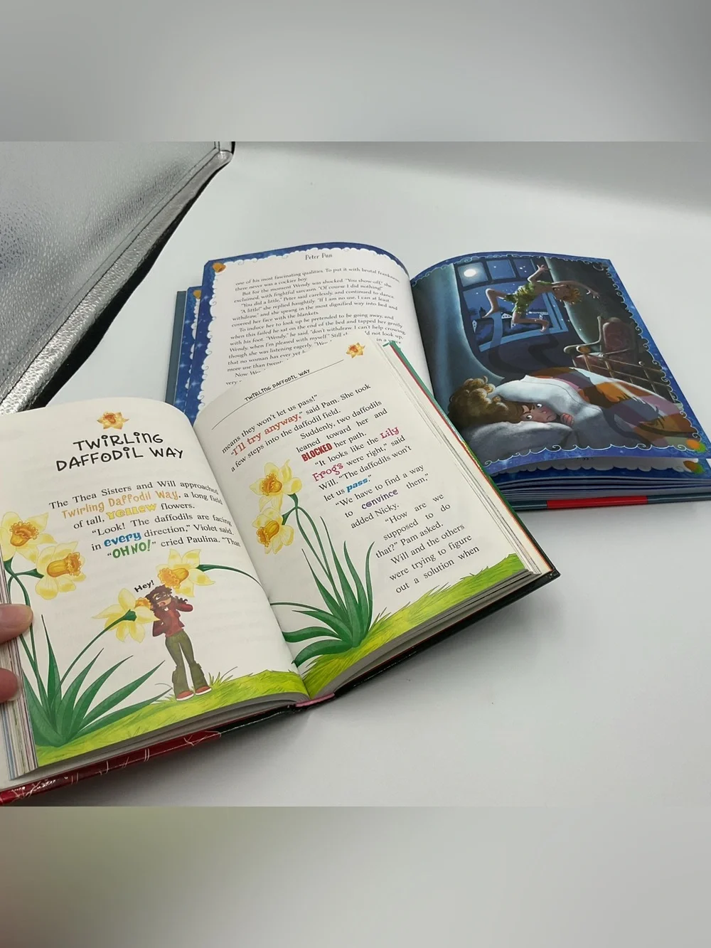 Lot x2 Illustrated Adventure Story Books Peter Pan Thea Stilton Land of Flowers
